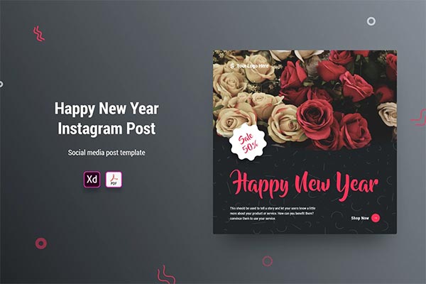 Happy New Year Instagram Post Banner