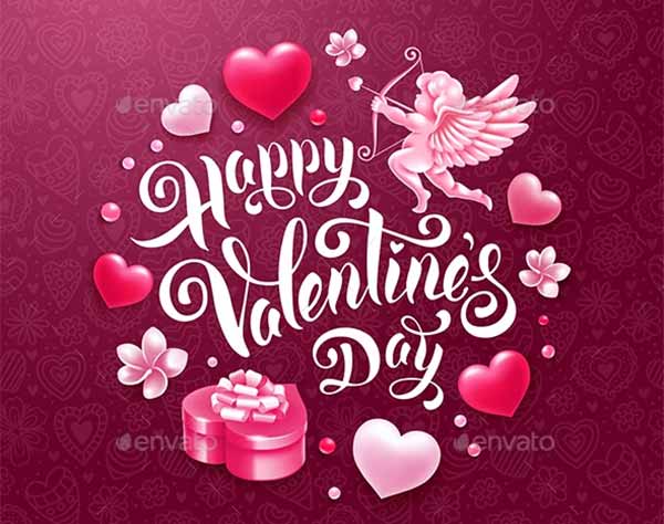 Happy Valentines Day Greeting Card Template