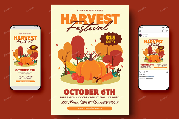 Harvest Festival Flyer PSD