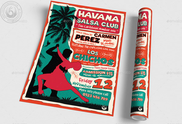 Havana Salsa Flyer Template