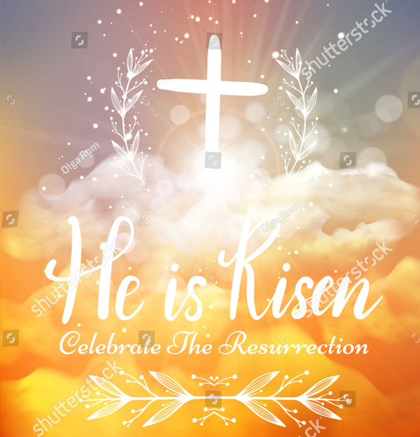 He is Risen Church Program Invitation