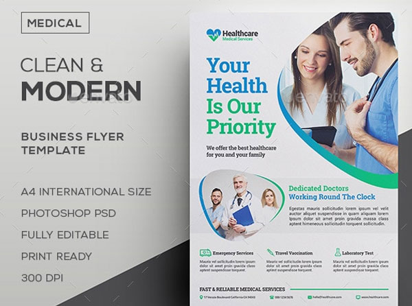 Health Care and Medical Flyer Design Template