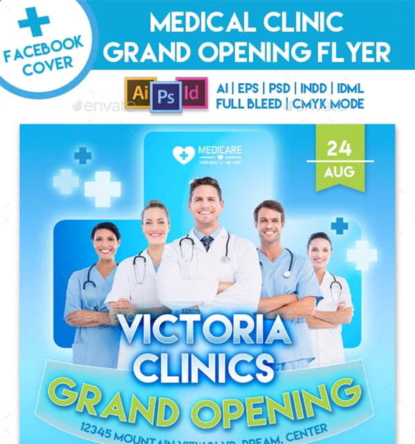 Healthcare Medical Clinic Grand Opening Flyer