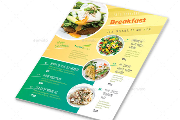 Healthy Breakfast Menu Flyer Template