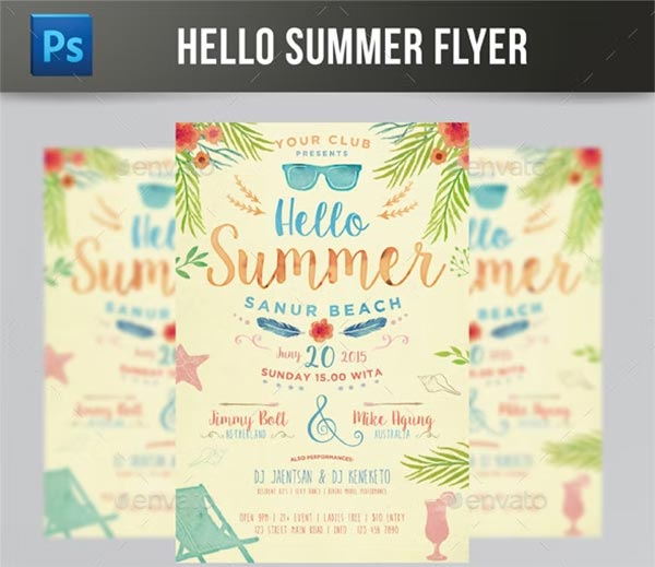 Hello Summer Flyer Template
