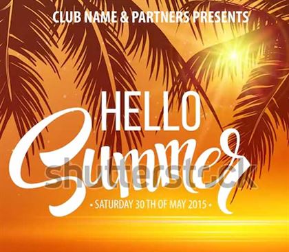 Hello Summer Beach Party Flyer