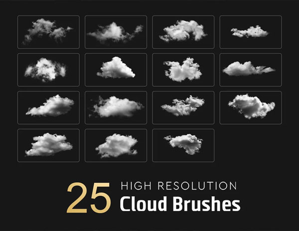 High Resolution Cloud Brushes Template