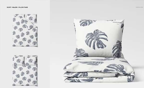 High-Quality Bedding Set Many Sizes Mockup Set