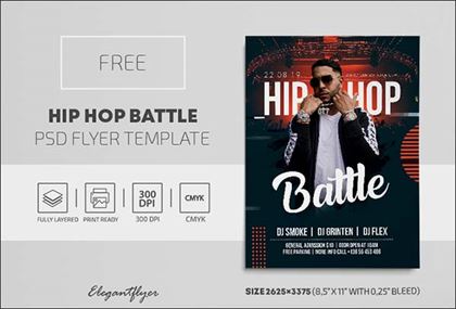 Hip Hop Battle Free PSD Flyer Template