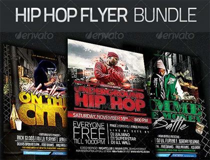 Hip Hop PSD Design Flyer Bundle