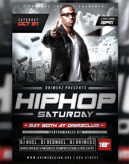 Hip Hop Party Flyer Template