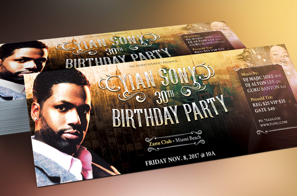 Hipster Birthday Party Flyer Template