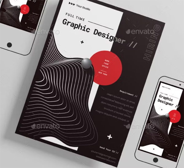Hiring Flyer Graphic Design Template