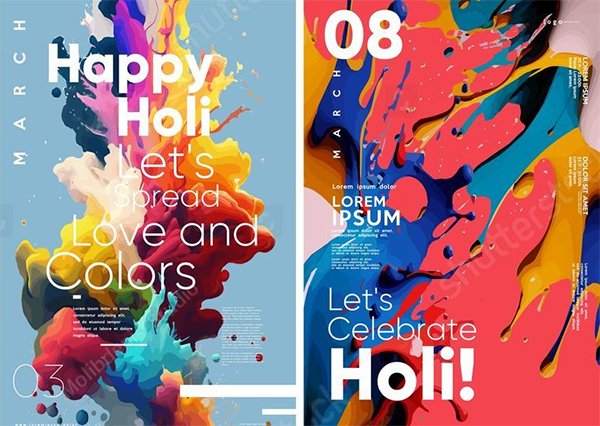 Holi Paint Great Vector Designs