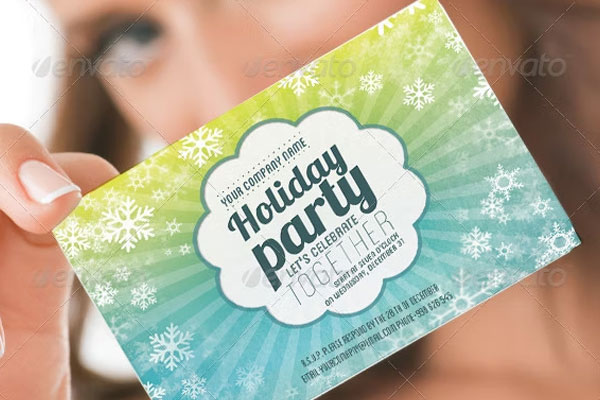 Holiday Party Invitation Card Template