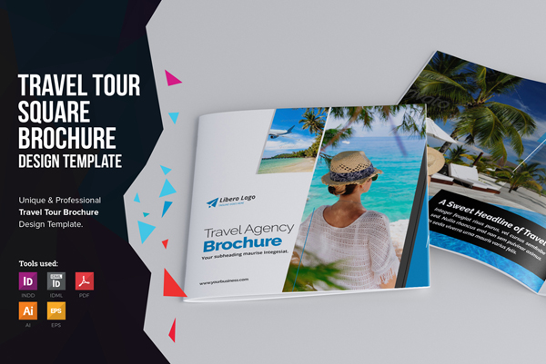 Holiday Travel Square Brochure Template