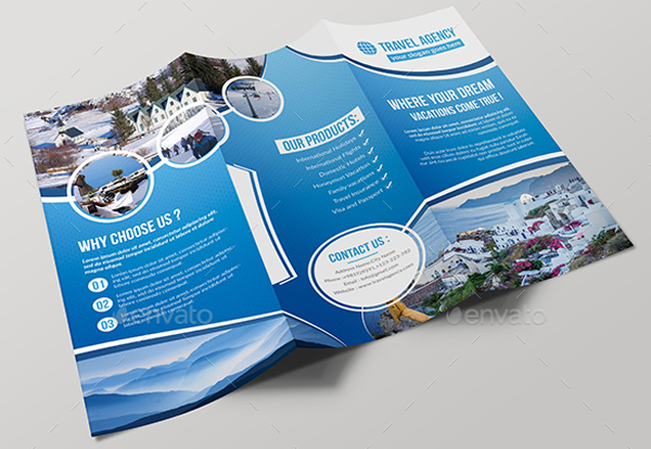 Travel Agency Trifold Brochure Template