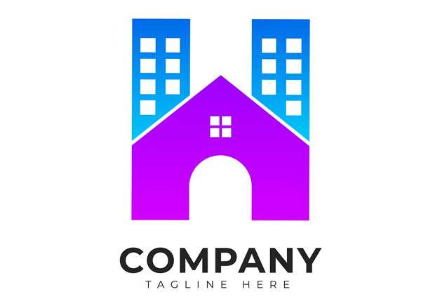 Home And House Shape Logo Design