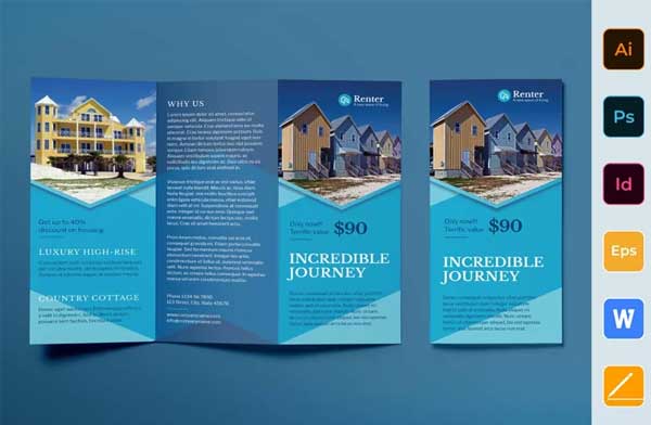 Home Vacation Rental Brochure Trifold