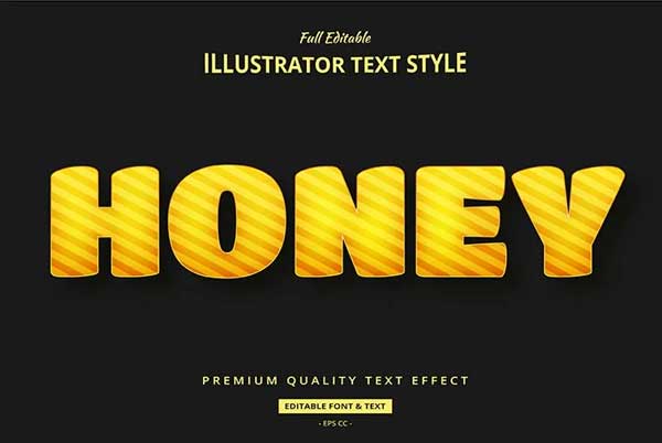 Honey Yellow Strip Text Style Effect