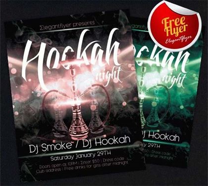 Hookah Free Night Party Flyer Template