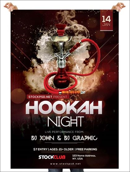 Hookah Night Free PSD Flyer Design
