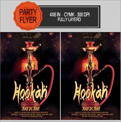 Hookah PSD Flyer Template Design