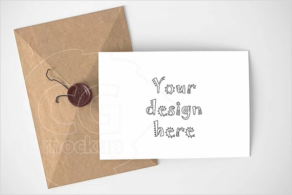 Horizontal Card and Envelope Mockup Template