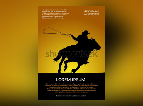 Horse Flyer Vector Poster Template