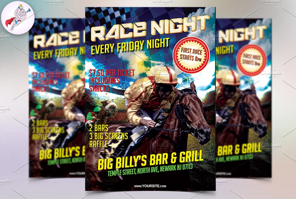 Horse Race Night Flyer Template