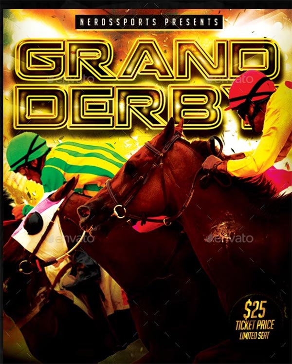 Horse Racing Championships Sports Design Flyer