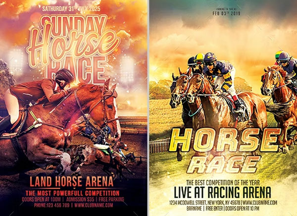Horses Racing Tournament Flyer Template