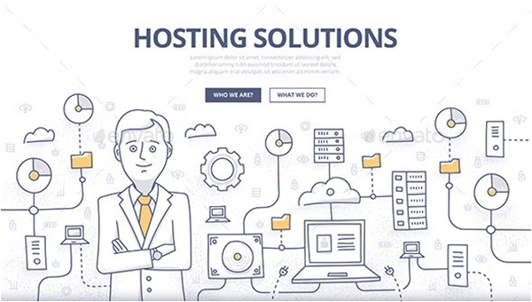 Hosting Solutions Doodle Concept Design