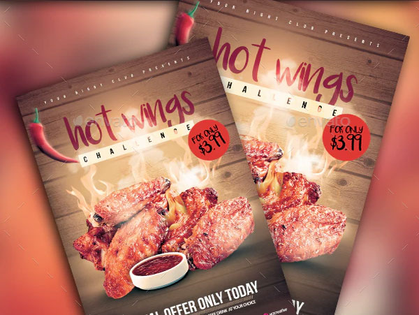 Hot Wings Challenge Flyer Template