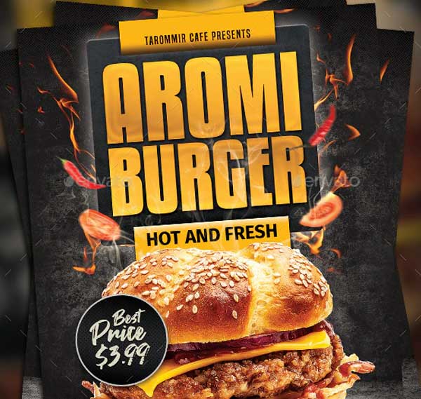 Hot and Fresh Burger Flyer Templates