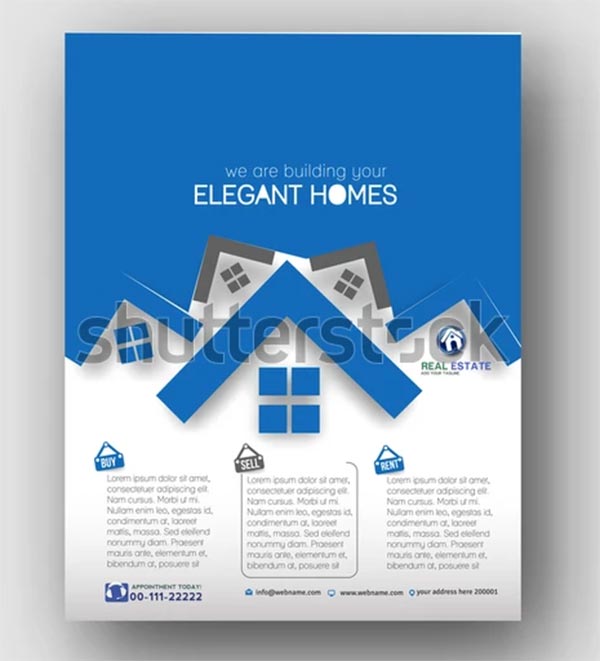 House For Sale Agent Vector Flyer Template