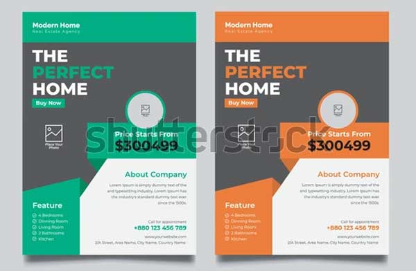 House Rental Abstract Brochure Template