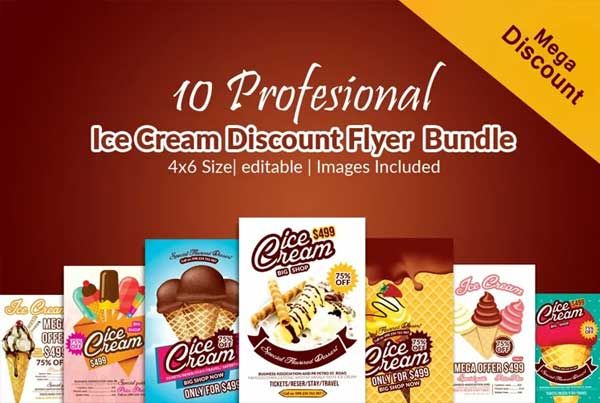 ICE Cream Discount Flyer Bundles
