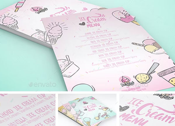 Ice Cream A4 Menu And Flyer Template