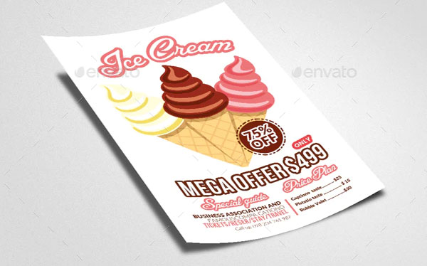 Ice Cream Menu Flyer Design