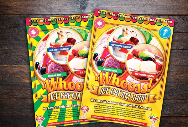 Ice Cream Restaurant Promotion Menu Flyer