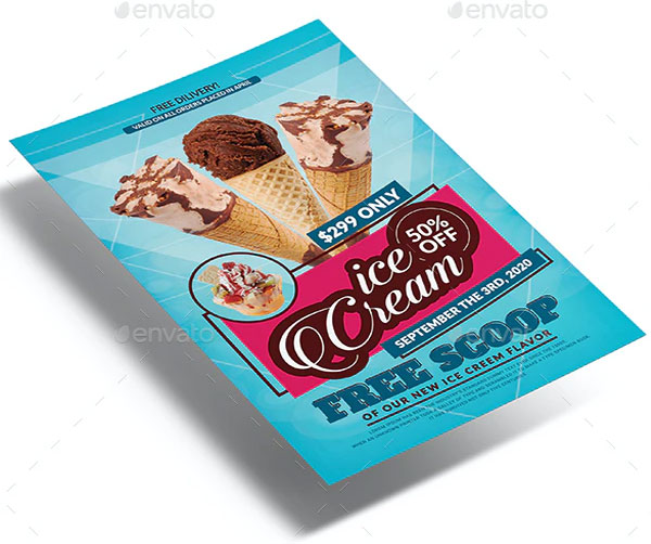 Ice Cream Restaurant Shop Menu Flyers