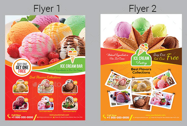 Ice Cream Shop Menu Flyers Bundle