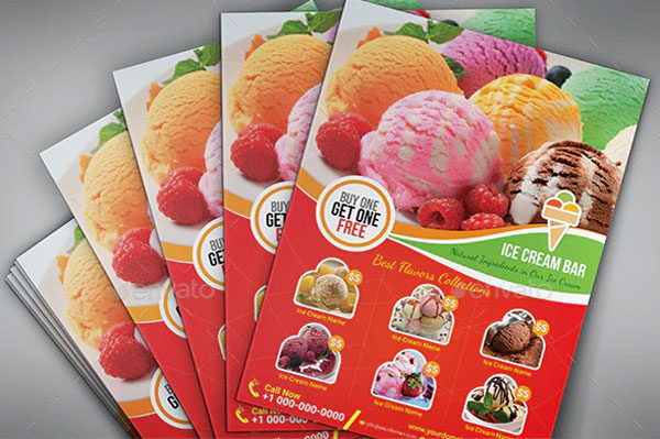 Ice Cream Shop Menu Flyers