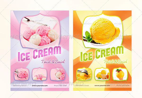 Ice Cream Twist Flyer and Menu Template