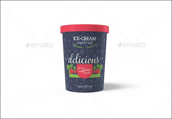 Ice-Cream Bucket Packaging Mockup