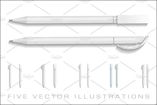 Illustration Vector Pens Mockup