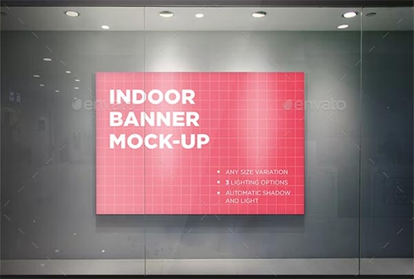 Indoor Advertising  Banner Mock-Up