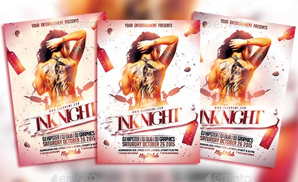 Ink Tattoo Night PSD Flyer Template