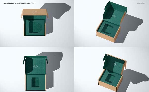 Insert Tray Mailing Box Mockup Set